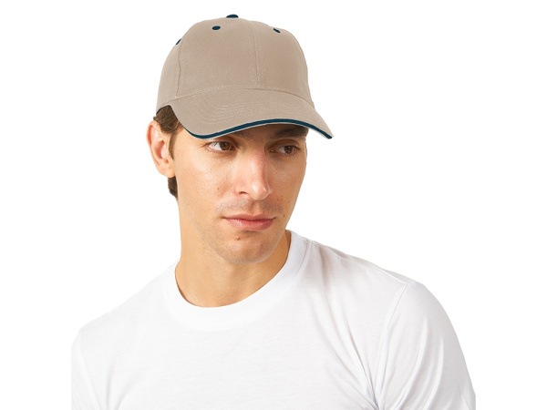 Бейсболка «New Castle», Цвет натуральный/синий