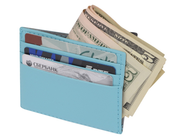 Чехол для карточек и купюр «Weekend», Цвет голубой