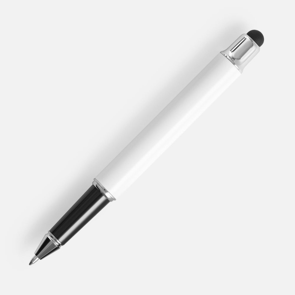 Роллер Scribo со стилусом, матовый белый, 14х1,4 см