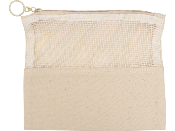 Косметичка «Mesh» хлопковая с сетчатой вставкой, Цвет натуральный