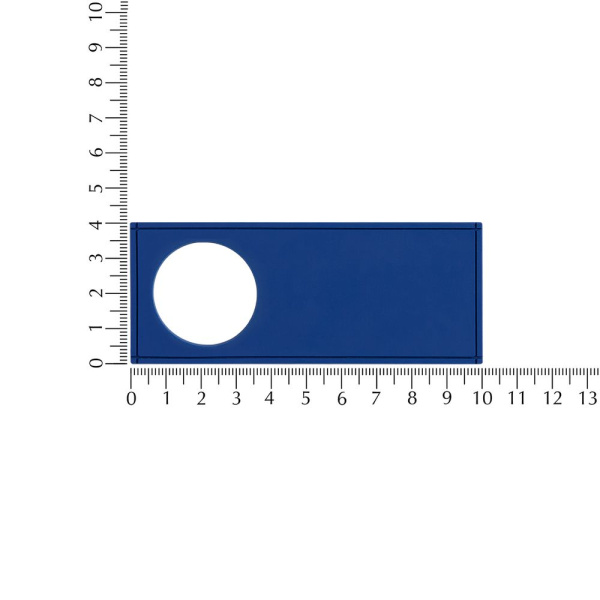Лейбл из ПВХ с вырубкой «Круг», синий, 4х10 см
