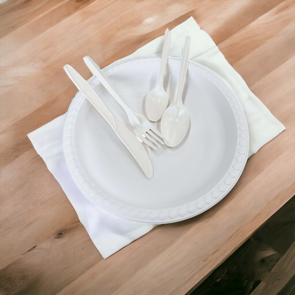 Тарелка круглая из кукурузного крахмала, 22,9 см