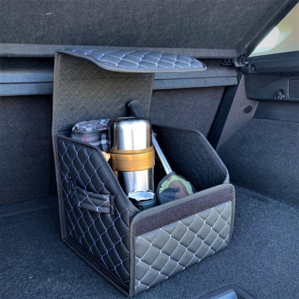 Автомобильный органайзер Кофр в багажник Premium CARBOX Усиленные стенки (размер 30х30см)