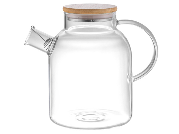 Стеклянный чайник с бамбуковой крышкой «Sencha M», Цвет прозрачный