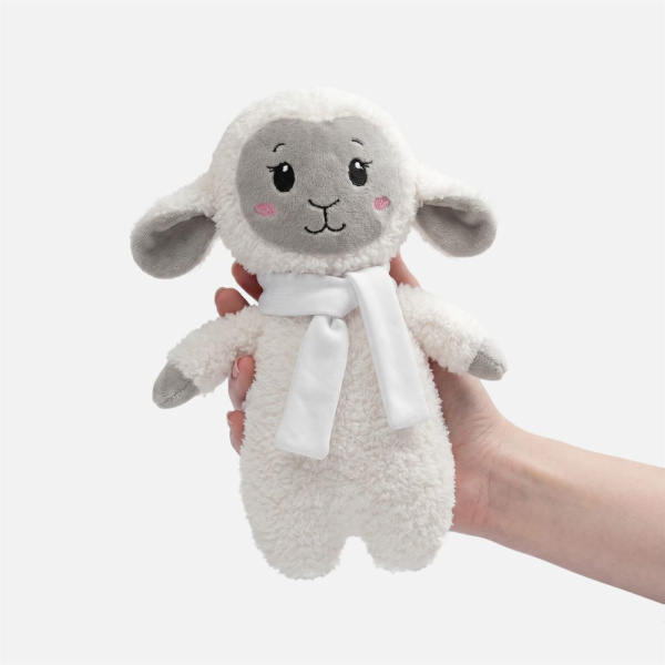 Мягкая игрушка Beastie Toys, овечка с белым шарфом, 12х24,5 см