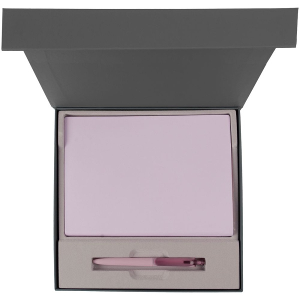 Коробка Memoria с ложементом под ежедневник и ручку, ver. 2, серая, 24х23,5х3,5 см