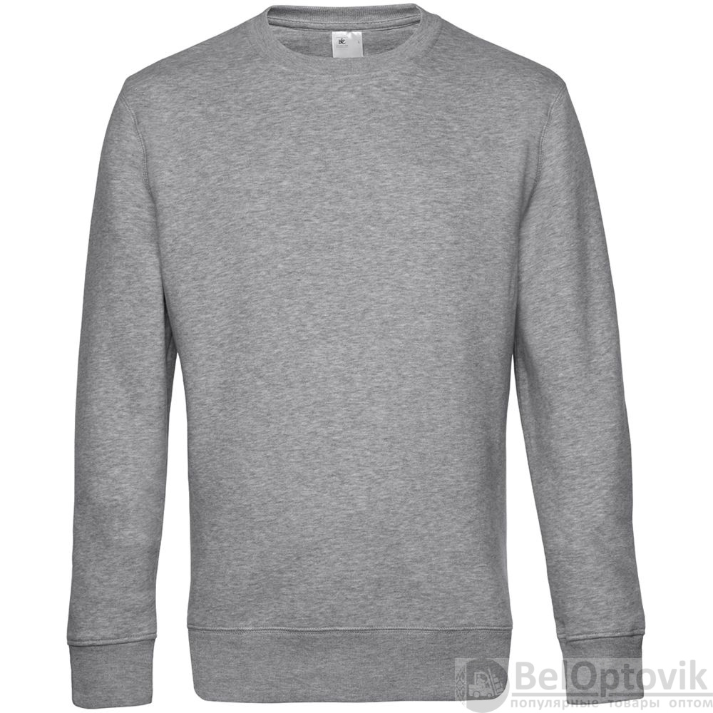 Свитшот унисекс King, серый меланж, XS–4XL