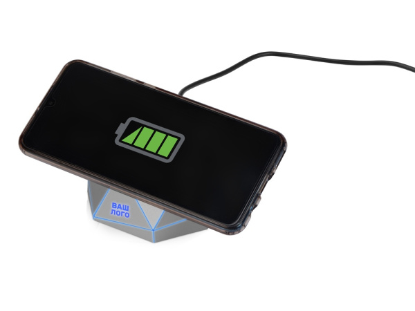 Док-станция с быстрой беспроводной зарядкой «Geo Dock», Цвет серебристый