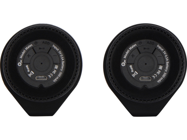 Портативные парные TWS колонки «Mates», Цвет черный, серебристый