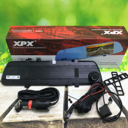 (Оригинал Корея) Зеркало - видеорегистратор XPX® ZX848 (в  комплекте с  двумя камерами дорога+задний