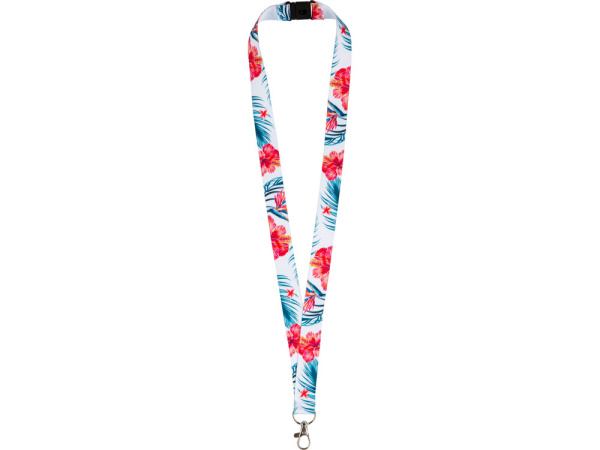 Ланъярд под сублимацию с карабином и замком обрыва, 2 см, Цвет белый