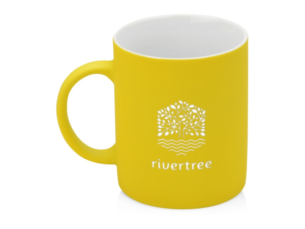 Кружка с покрытием soft-touch «Barrel of a Gum», Цвет желтый