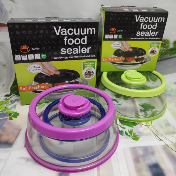Вакуумная многоразовая крышка Vacuum Food Sealer 25 см (цвет Mix)