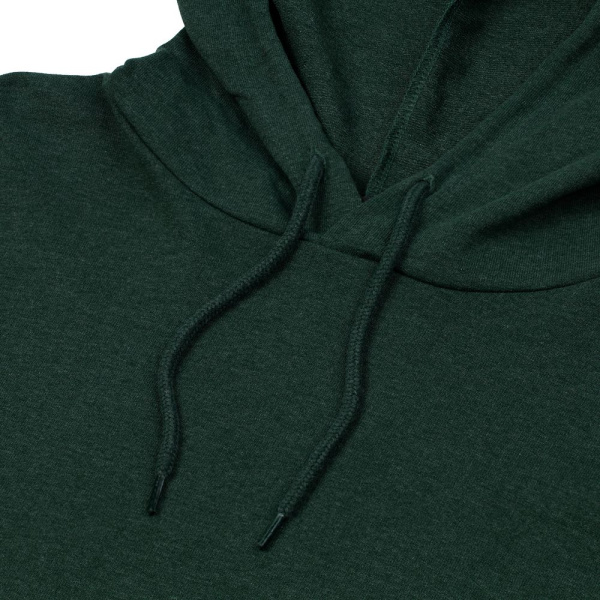 Толстовка с капюшоном унисекс Hoodie, темно-зеленый меланж, XS–3XL