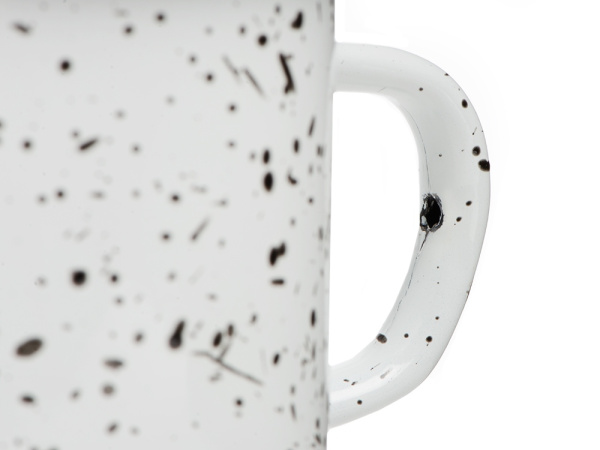 Кружка эмалированная «Retro», Цвет белый, черный