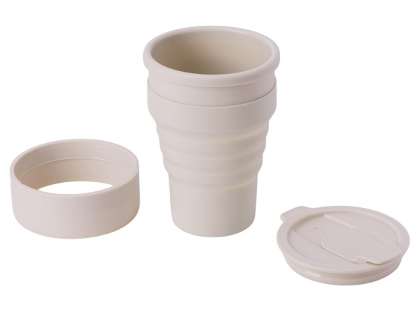 Силиконовый складной стакан «GoCup», Цвет бежевый