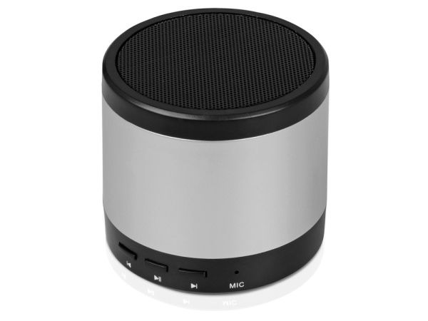 Портативная колонка «Ring neon» с подсветкой корпуса, Цвет черный/серебристый