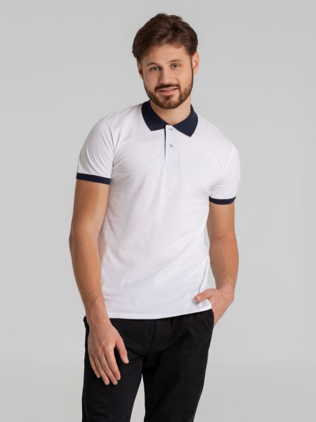 Рубашка поло Prince 190, темно-синяя с белым, XS–XXL