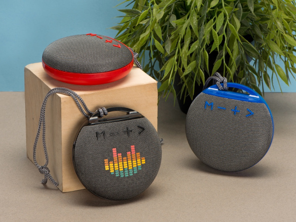 Портативная колонка «Tempo», Цвет красный/серый