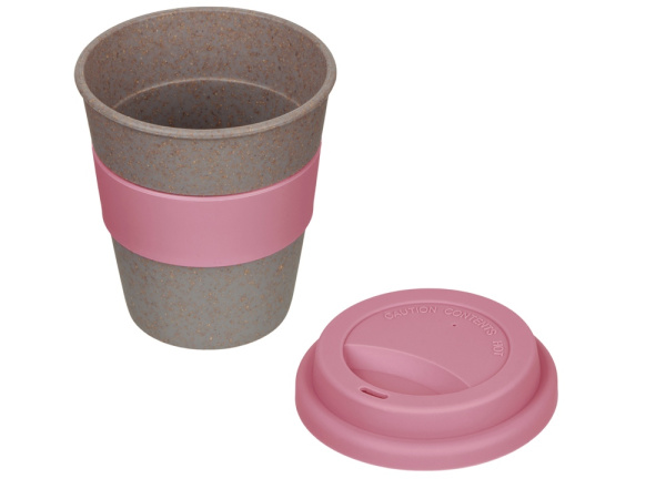 Стакан из бамбукового волокна «Café», Цвет серо-коричневый/пыльно-розовый