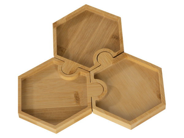 Набор костеров-менажниц в форме пазла «Sota», Цвет натуральный