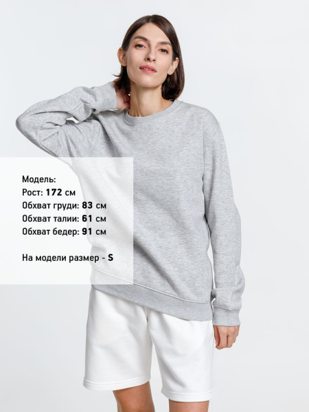 Свитшот унисекс Delta, серый меланж, S–XXL