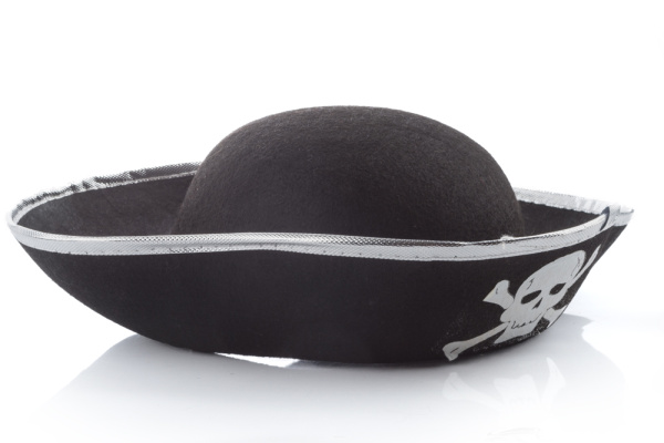 Шляпа пирата Взрослый размер (о/г 56-58 см). Окантовка серебро