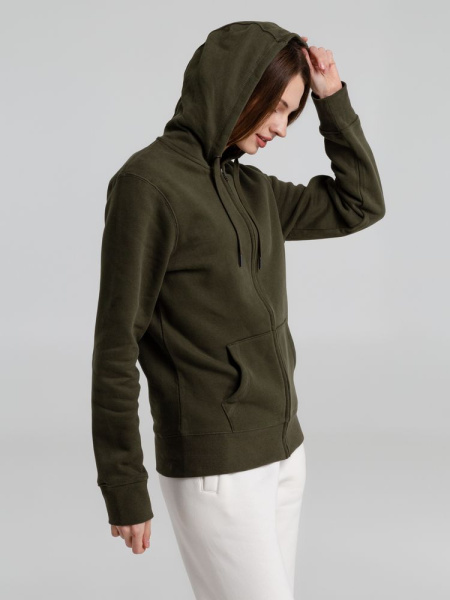 Толстовка на молнии с капюшоном унисекс King, хаки, XS–3XL