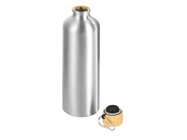 Бутылка «Hip M Bamboo» с карабином, 770 мл, Цвет серебристый