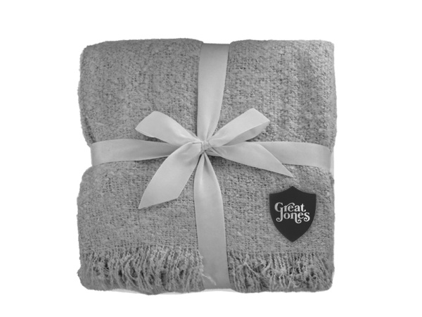 Плед акриловый «Mohair», Цвет серый