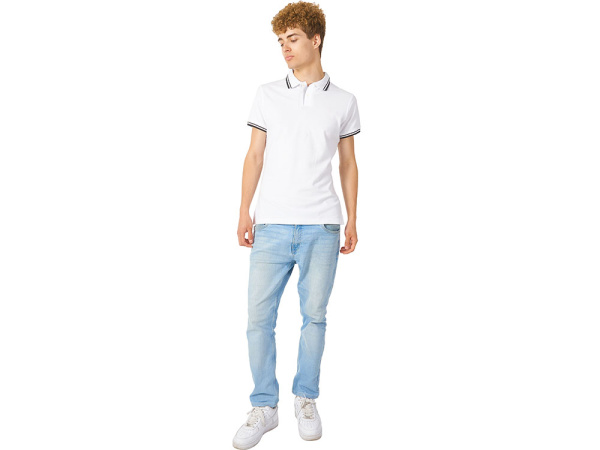 Рубашка поло "Erie" мужская, Размер 3XL, Цвет белый/черный