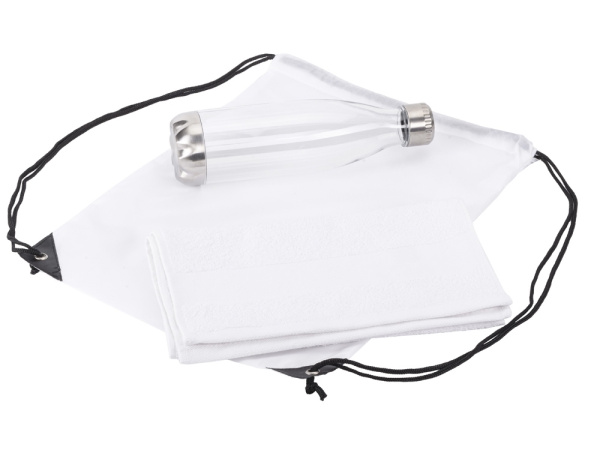 Спортивный набор с бутылкой и полотенцем «Beginner», Цвет белый