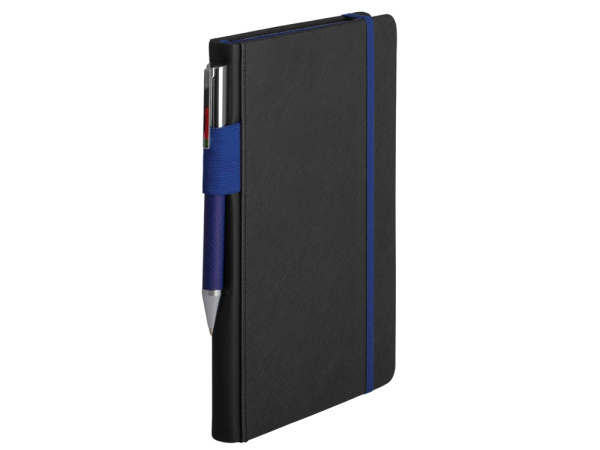 Бизнес блокнот «Bossy» с ручкой, Цвет черный, синий