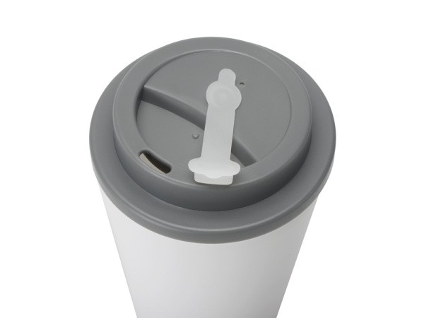 Пластиковый стакан с двойными стенками «Take away», Цвет белый/серый