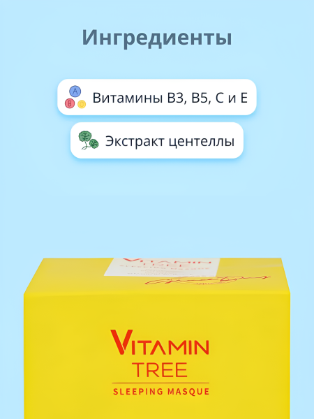 Ночная маска для лица с витаминами, 100 мл / Омолаживает и успокаивает кожу