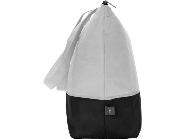 Сумка-холодильник Reviver с длинными ручками из нетканого переработанного материала RPET, Цвет белый/черный