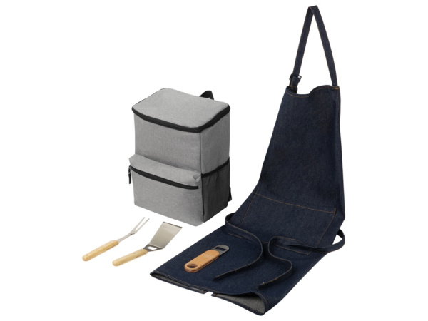 Подарочный набор для барбекю «BBQ party», Цвет серый, синий, натуральный