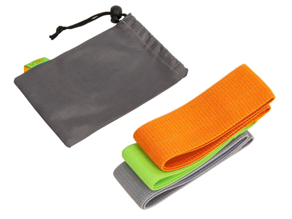 Набор тканевых фитнес-резинок «Fit», Цвет зеленый, оранжевый, серый