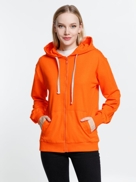 Толстовка на молнии с капюшоном Siverga, оранжевая, XS–4XL