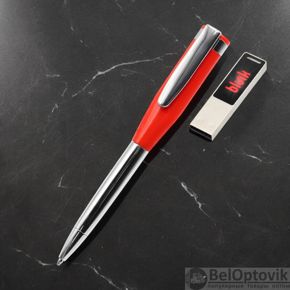 Ручка металлическая Memphys c флешкой 64Гб / Стильная и удобная