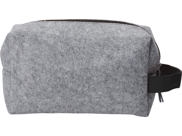 Органайзер для электроники и проводов «Felt» из RPET-фетра с ручкой, Цвет серый, черный