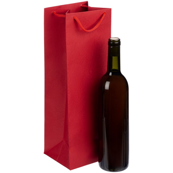 Пакет под бутылку Vindemia, красный, 12х11,2х38 см