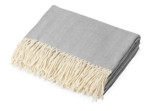 Подарочный набор с пледом, френчпрессом, чаем и вареньем, Цвет серый