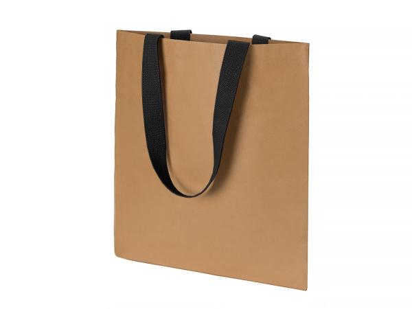 Сумка-шоппер «Papyrus» из моющейся крафт-бумаги, Цвет натуральный/черный