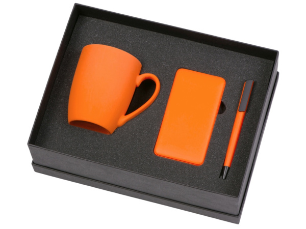 Подарочный набор «COLOR IT» c кружкой, ручкой и повербанком, Размер 5000 mAh, Цвет оранжевый
