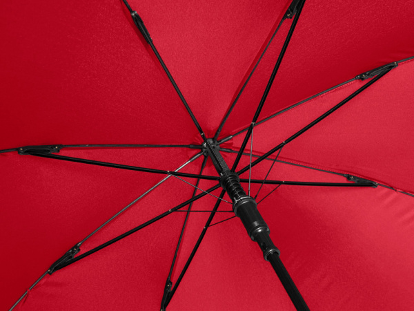 Зонт-трость Reviver с куполом из переработанного пластика, Цвет красный
