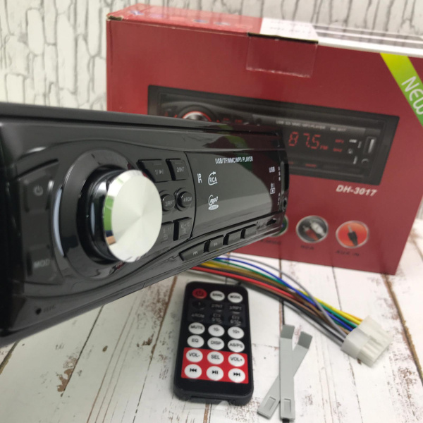 Автомобильная магнитола USB, MP3, AUX, MicroCD, мощность 60W с пультом ДУ модель  DH-3014