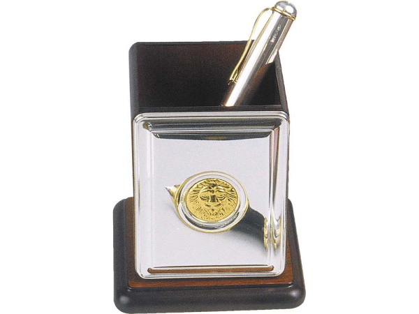 Настольный набор «Голова льва», Цвет коричневый, серебристый, золотистый