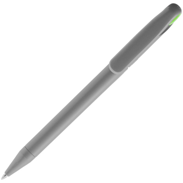 Ручка шариковая Prodir DS1 TMM Dot, серая с ярко-зеленым, 14х1,1 см