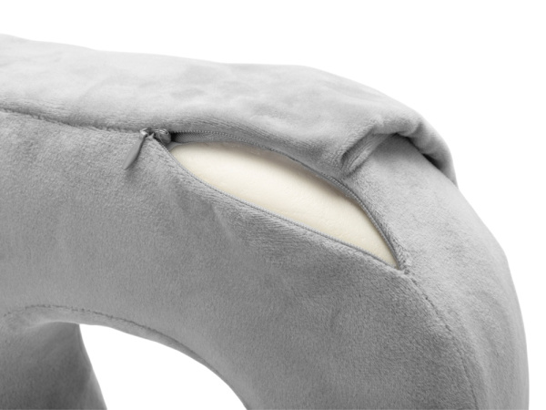 Подушка с эффектом памяти и вшитым чехлом «Stash & Snooze», Цвет серый